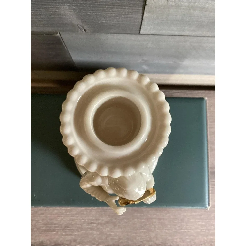 Lenox The Heavenly Angel Candlestick Holder, Angel With Harp, 7